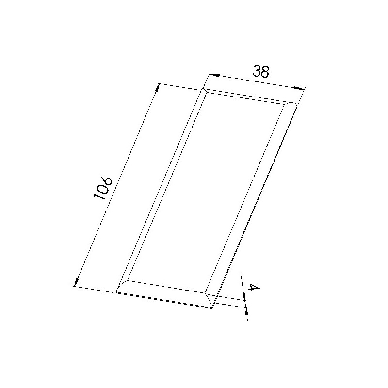 Schéma cotes - Cache équerre profilé aluminium – 8 – Section 80x80x40 mm - Zn - Elcom shop
