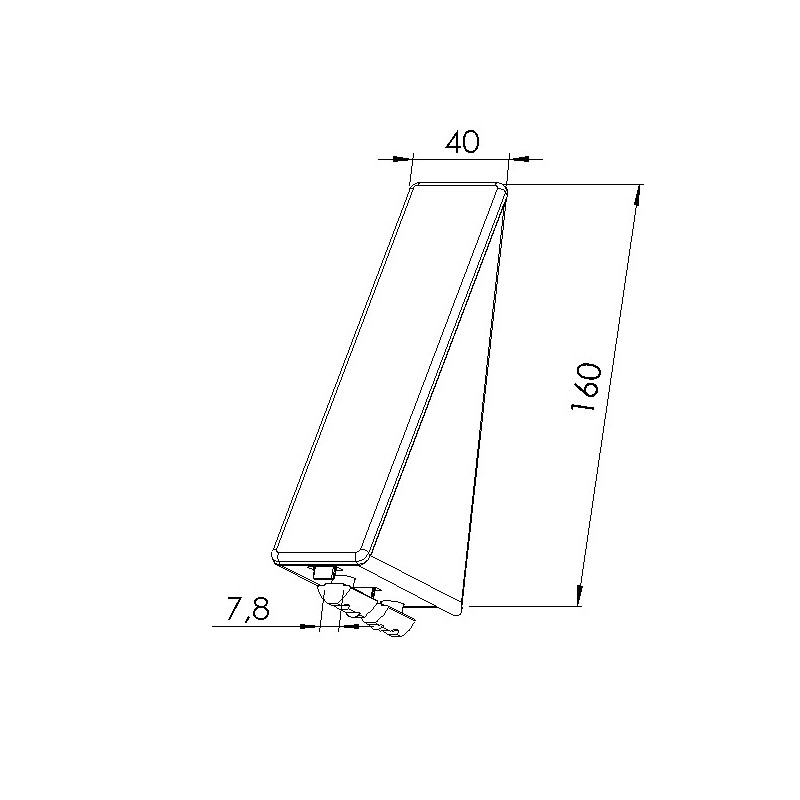 Schéma cotes - Kit équerre profilé aluminium – Rainure 8 mm – Section 160x80x40 mm - Elcom shop