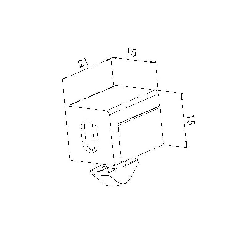 Schéma cotes - Panoblock profilé aluminium - Rainure 6 mm – PA - Gris - Elcom shop