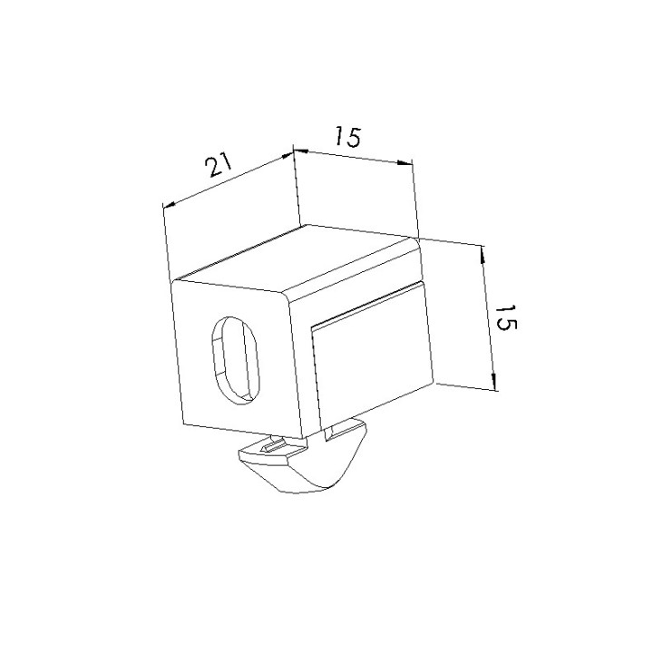 Schéma cotes - Panoblock profilé aluminium - Rainure 6 mm – PA - Gris - Elcom shop