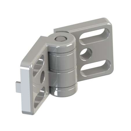 Charnière profilé aluminium – Rainure 8 mm – Section 40 mm - Gris - Elcom shop