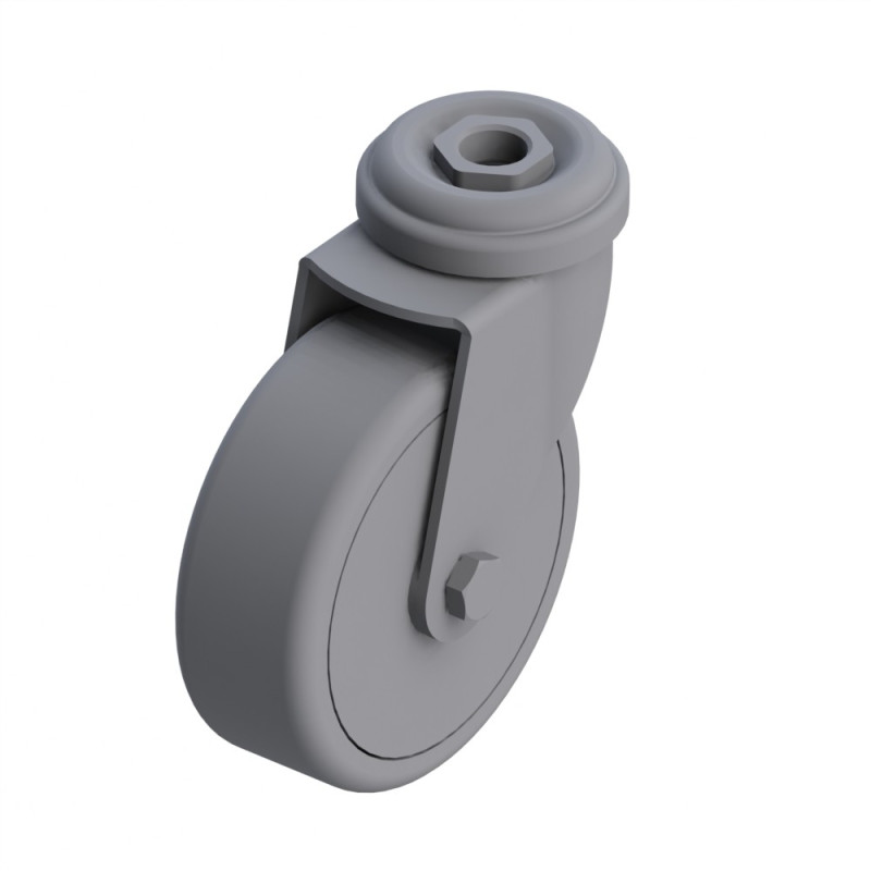 Roulette pivotante - sans blocage - D75 - Profilé - Elcom shop