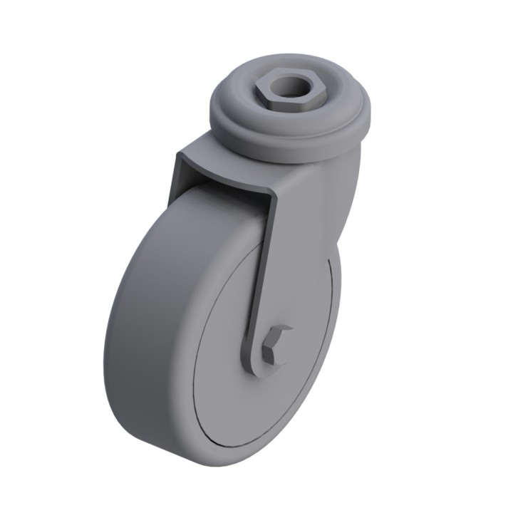 Roulette pivotante - sans blocage - D75 - Profilé - Elcom shop