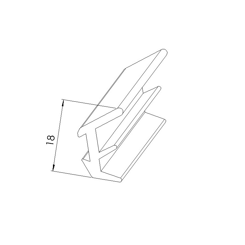 Schéma cotes - Joint de remplissage 8 profilé multi-rainure – Remplissage 2-4 mm - Elcom shop