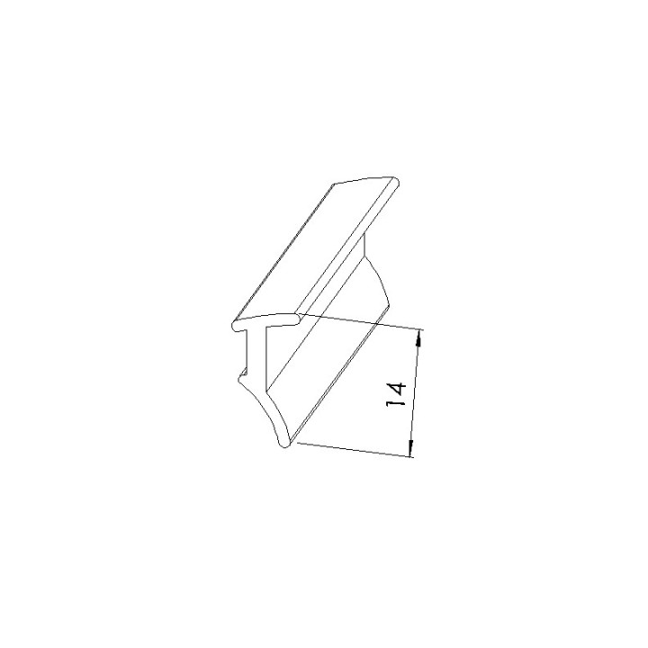 Schéma cotes - Joint de remplissage profilé aluminium - Rainure 8 mm – 4-6 mm - Gris - Elcom shop