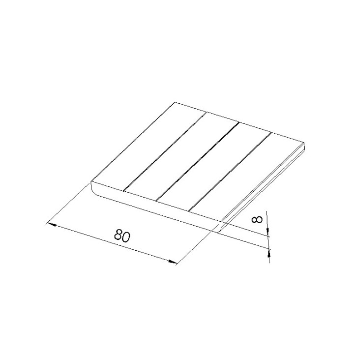Profilé aluminium plat (Barre de 2 m) – Section 80x8 mm - Economique - Elcom shop