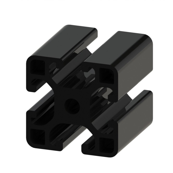 Profilé aluminium (Coupe max 6 m) – 8 mm – 40x40 mm – Léger - Noir - Elcom shop