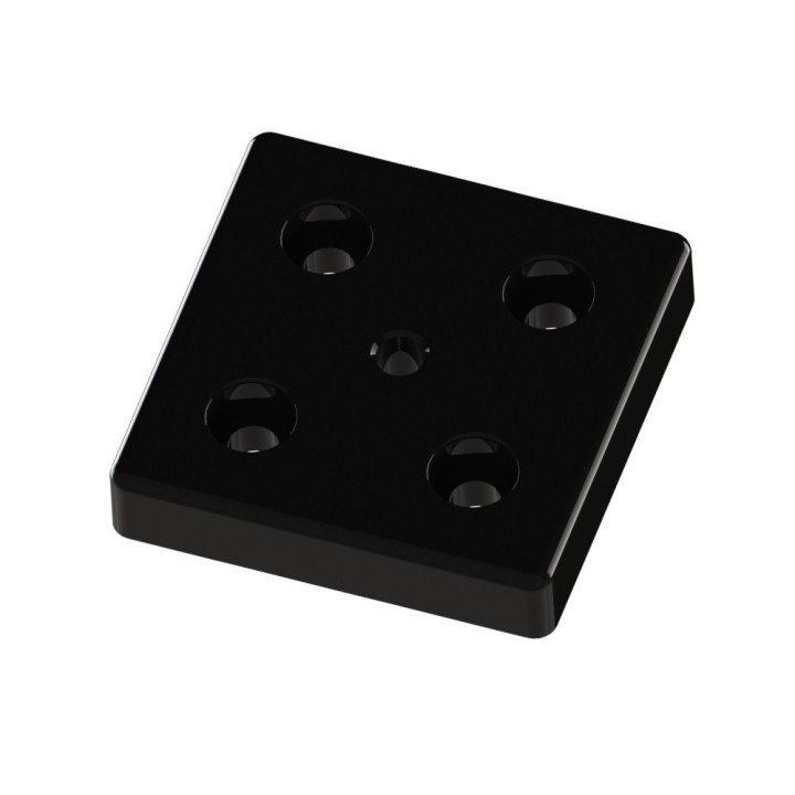Plaque de base profilé aluminium - Rainure 8 mm – Section 80x80 mm – M10 - Elcom shop