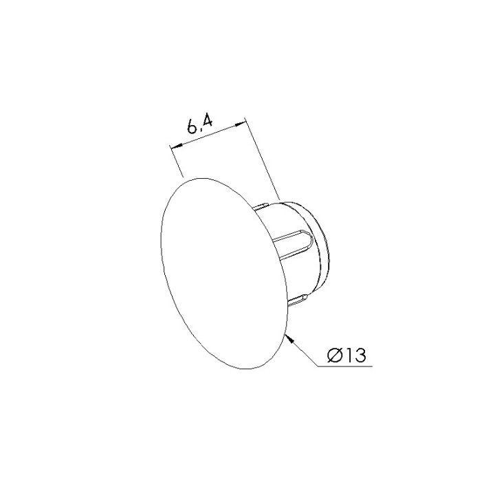 Schéma cotes - Bouchon profilé aluminium – D7.2x10x8 mm - Elcom shop