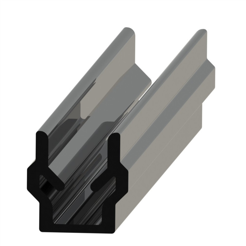Profilé cache-rainure (Barre de 2 m) – U – Rainure 5 mm - Noir - Elcom shop