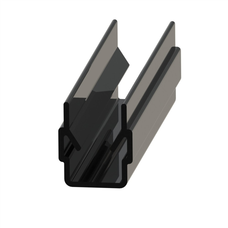 Profilé cache-rainure (Barre de 2 m) – U – 8 mm - Noir - Elcom shop