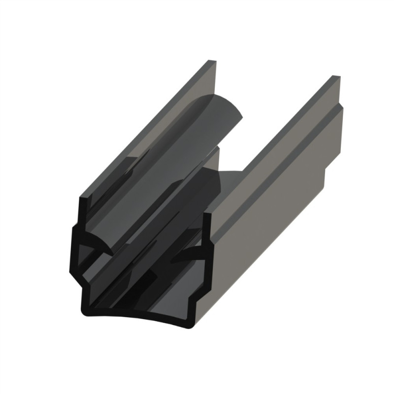 Profilé U8 (Barre de 2 m) – Rainure 8 mm – Noir - Elcom shop