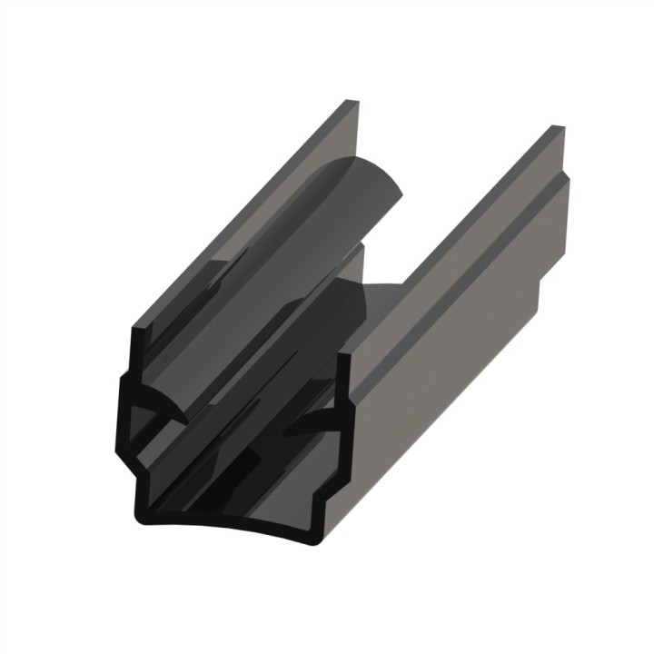 Profilé U8 (Barre de 2 m) – Rainure 8 mm – Noir - Elcom shop