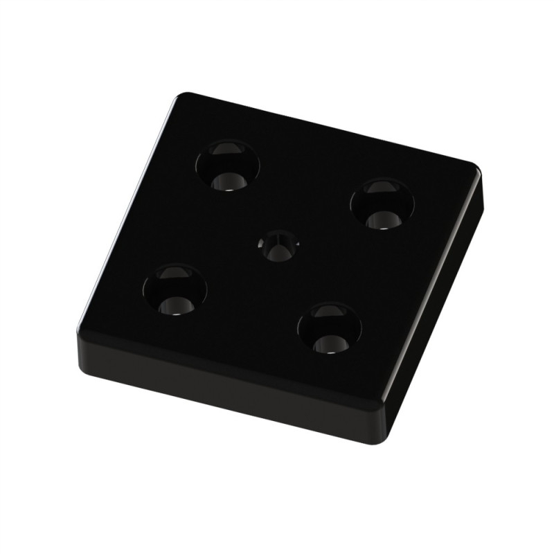 Plaque de base profilé aluminium - Rainure 8 mm – Section 80x80 mm – M10 - Elcom shop