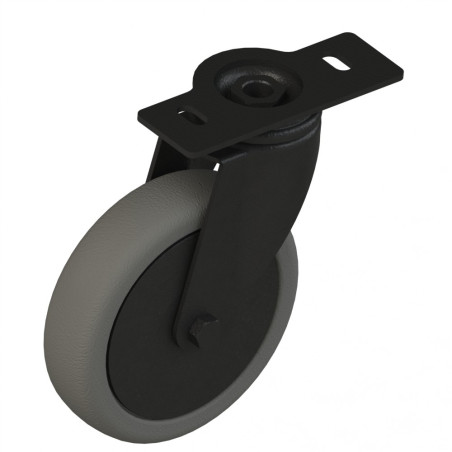 Roulette pivotante profilé aluminium – D125 – 120x40 - Antistatique - Elcom shop