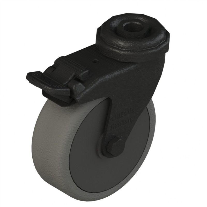 Roulette pivotante - Profilé aluminium – D75 à blocage – 75 kg - Elcom shop