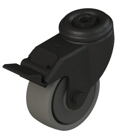 Roulette pivotante profilé aluminium – D80 à blocage – 75kg - Elcom shop