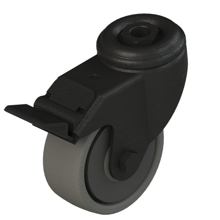 Roulette pivotante profilé aluminium – D80 à blocage – 75kg - Elcom shop