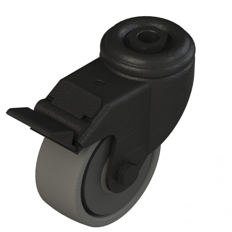 Roulette pivotante profilé aluminium – D80 à blocage – Antistatique - Elcom shop