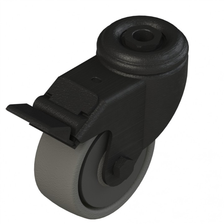Roulette pivotante profilé aluminium – D80 à blocage – Antistatique - Elcom shop