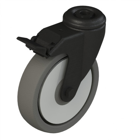 Roulette pivotante à blocage profilé aluminium – D125 – 120kg - Elcom shop
