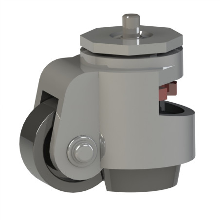 Roulette élévatrice profilé aluminium – D62 – 350 kg - Elcom shop