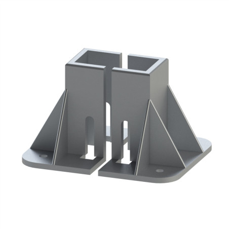 Embase de fixation au sol - Profilé aluminium - Section 80x40 mm - Al