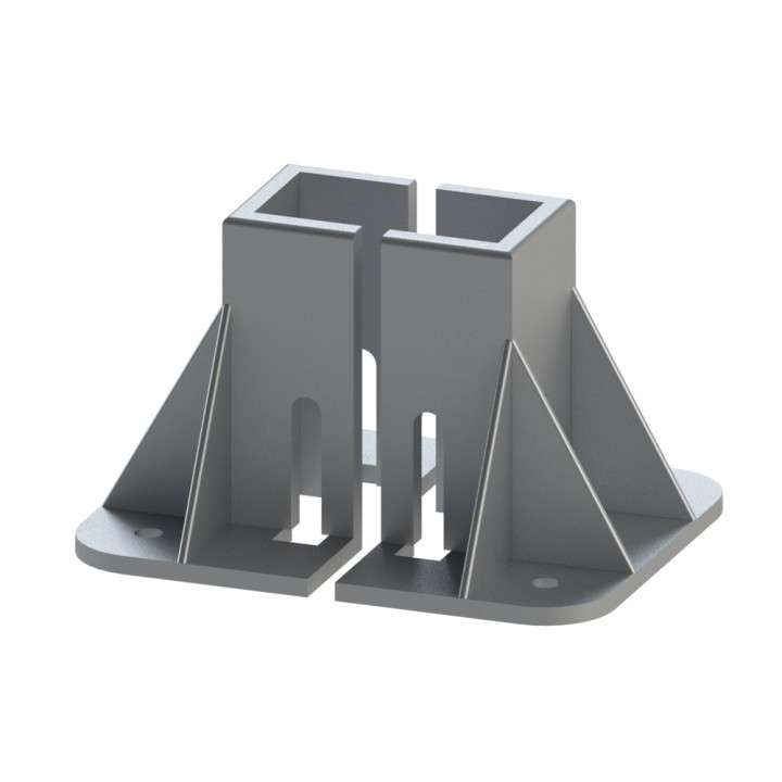 Embase de fixation au sol - Profilé aluminium - Section 80x40 mm - Al