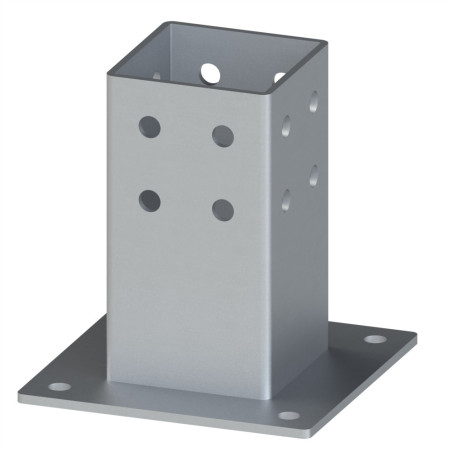 Embase de fixation au sol - Profilé aluminium - Section 80x80 mm - Al