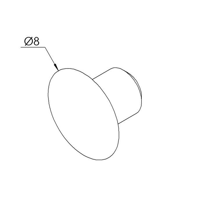 Bouchon profilé aluminium – 5 – D4,3 - Noir