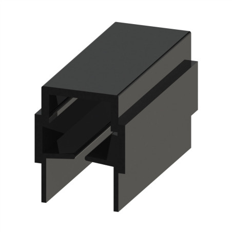 Profilé U8 (Barre de 2 m) - Rainure 8 mm - Noir - ESD