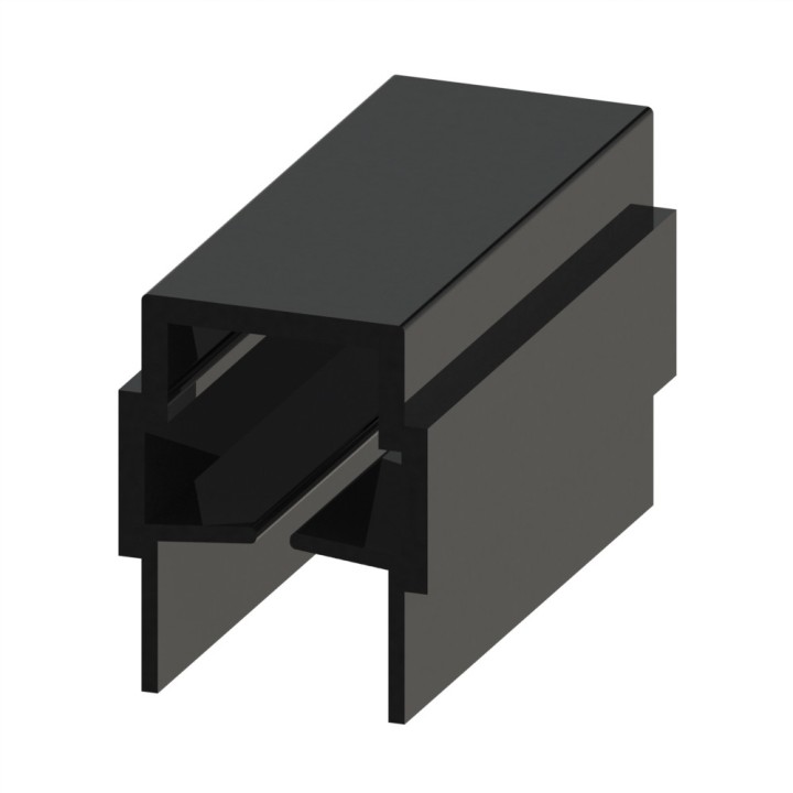 Profilé U8 (Barre de 2 m) - Rainure 8 mm - Noir - ESD