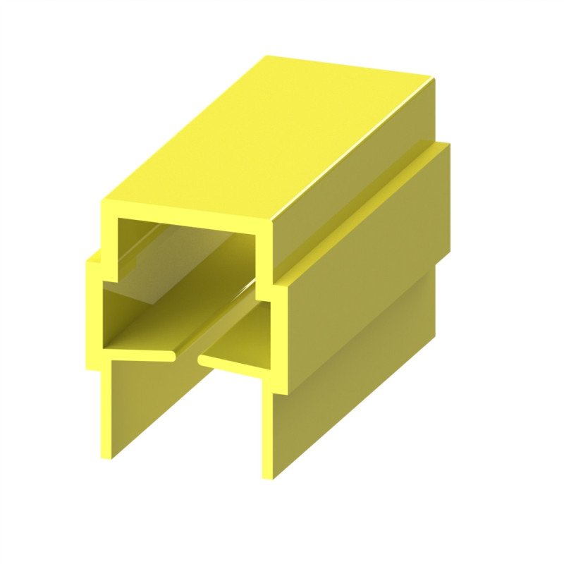 Profilé U8 (Barre de 2 m) - Rainure 8 mm - PP - Jaune