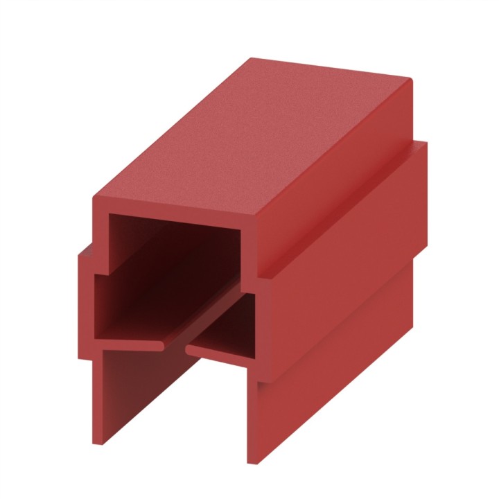 Profilé U8 (Barre de 2 m) - Rainure 8 mm - PP - Rouge