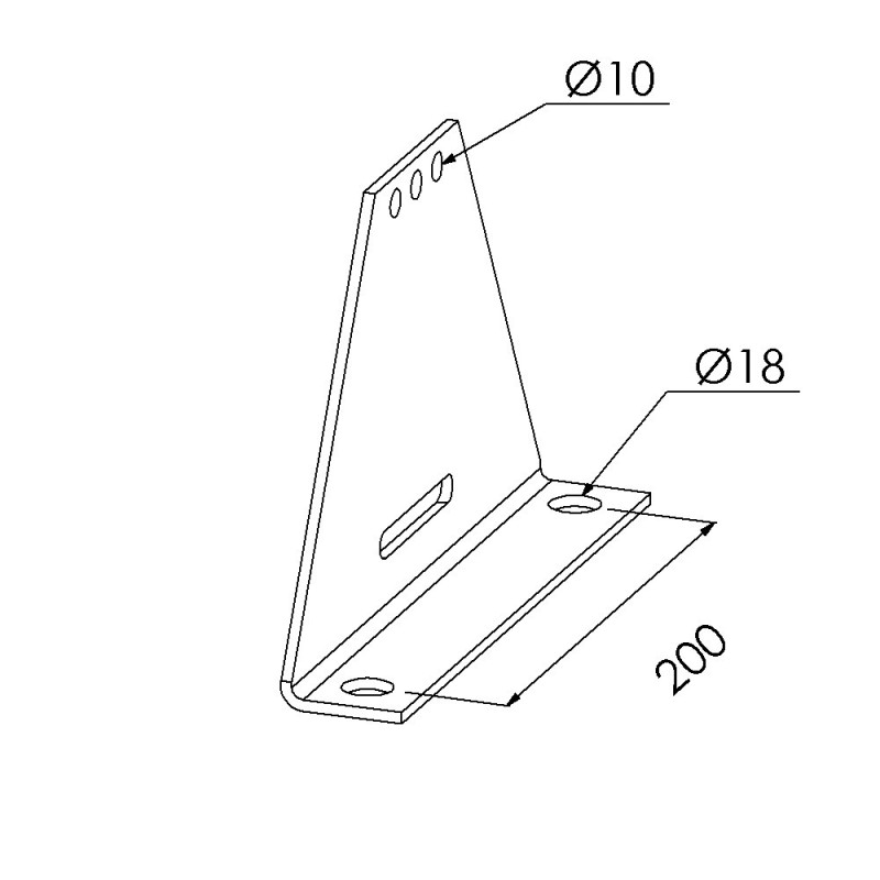 Pied réglable profilé aluminium – Rainure 8 mm – 240x160 mm