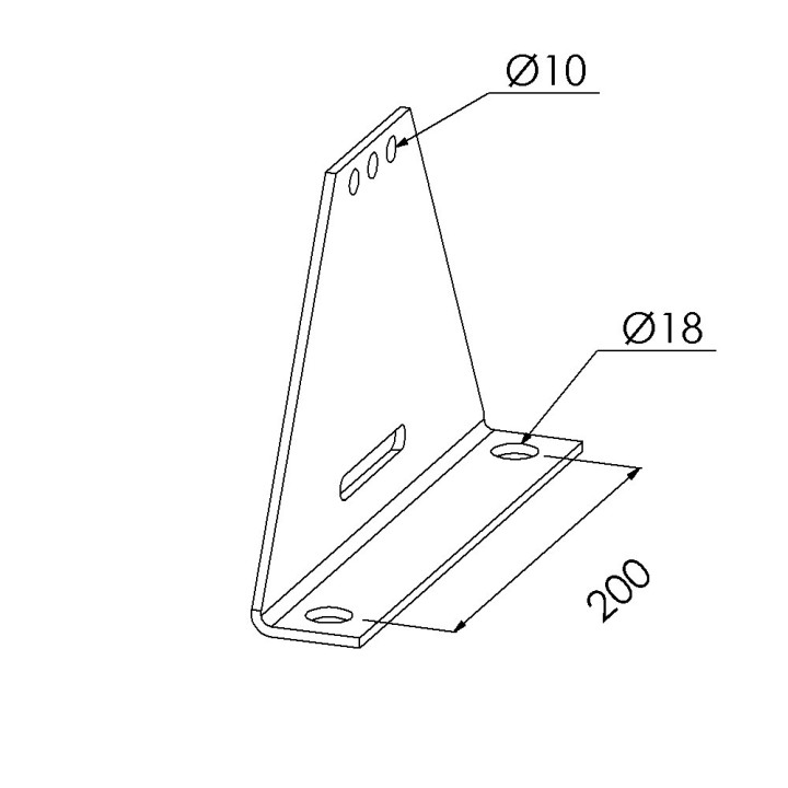 Pied réglable profilé aluminium – Rainure 8 mm – 240x160 mm