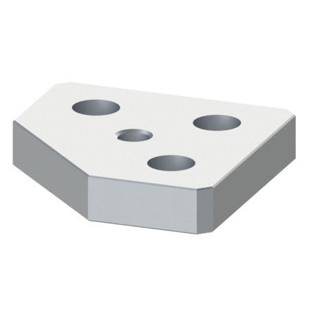 Plaque de base profilé aluminium - Rainure 8 mm – 80x80-45° mm – M12