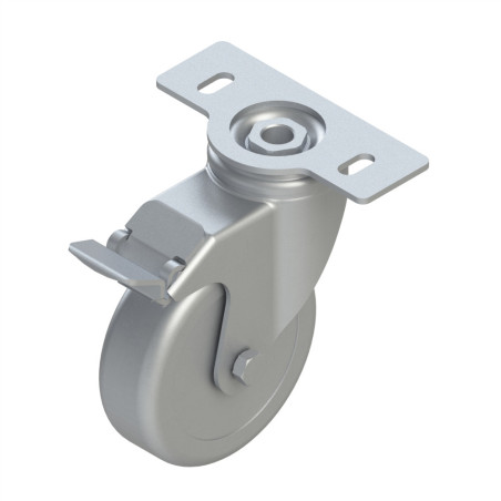 Roulette pivotante profilé – D100 – A platine - A blocage - ESD - 110 kg