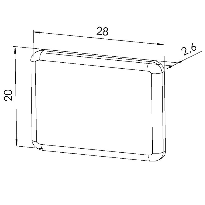 Cache équerre profilé aluminium – Rainure 5 mm – Section 20x20 mm