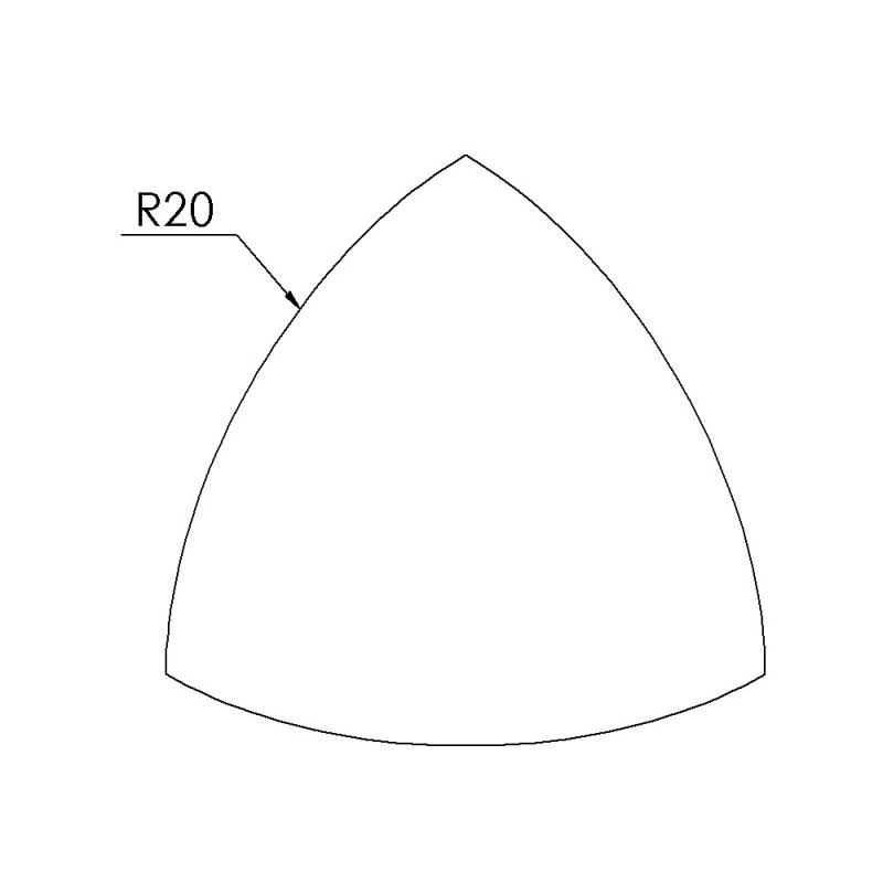 Cache raccord d'angle profilé – Rainure 5 mm - Section R20-90° - Noir