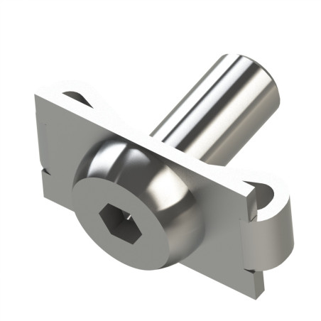 Fixation standard profilé aluminium – Rainure 5 mm - Inox