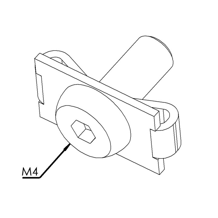 Fixation standard profilé aluminium – Rainure 5 mm - Inox