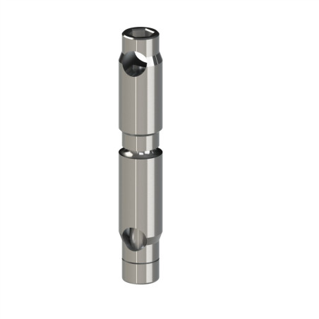 Fixation automatique double profile aluminium Rainure 6 mm Inox