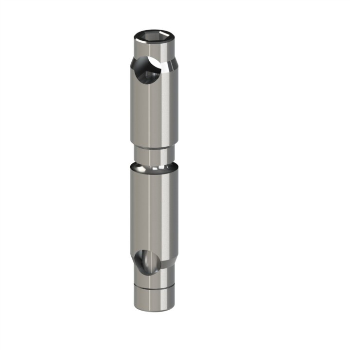 Fixation automatique double profile aluminium Rainure 6 mm Inox