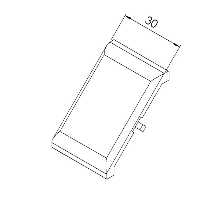 Cache équerre profilé aluminium – Rainure 6 mm – Section 30x30 mm