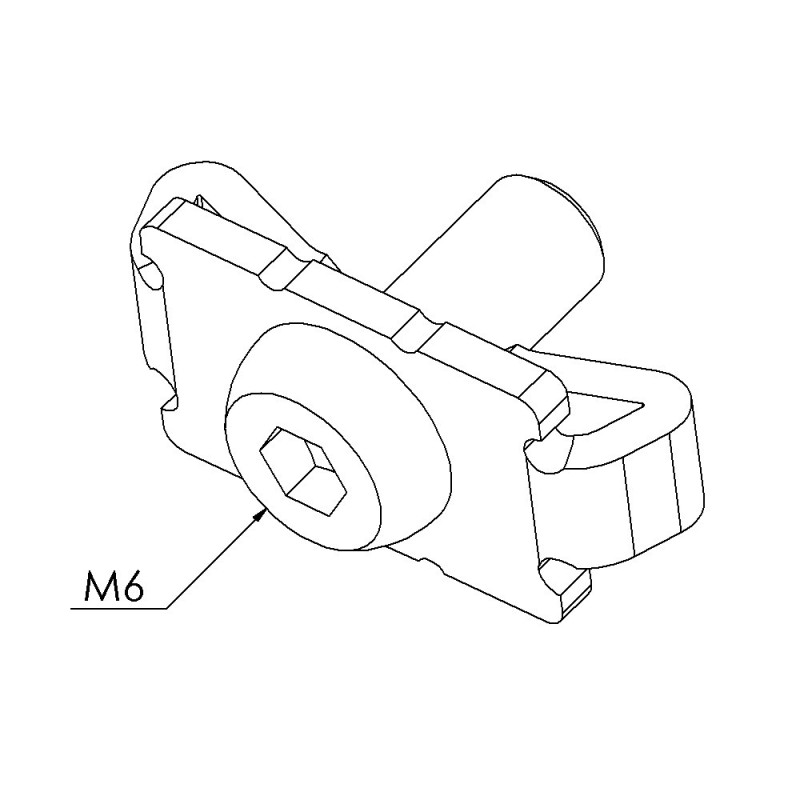 Fixation standard profilé aluminium – Rainure 6 mm - Inox