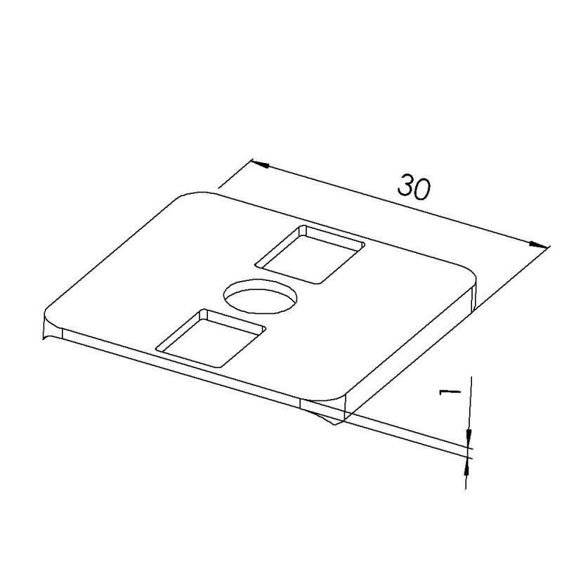 Joint de rayon profilé aluminium - Rainure 6 mm – 30x30 mm