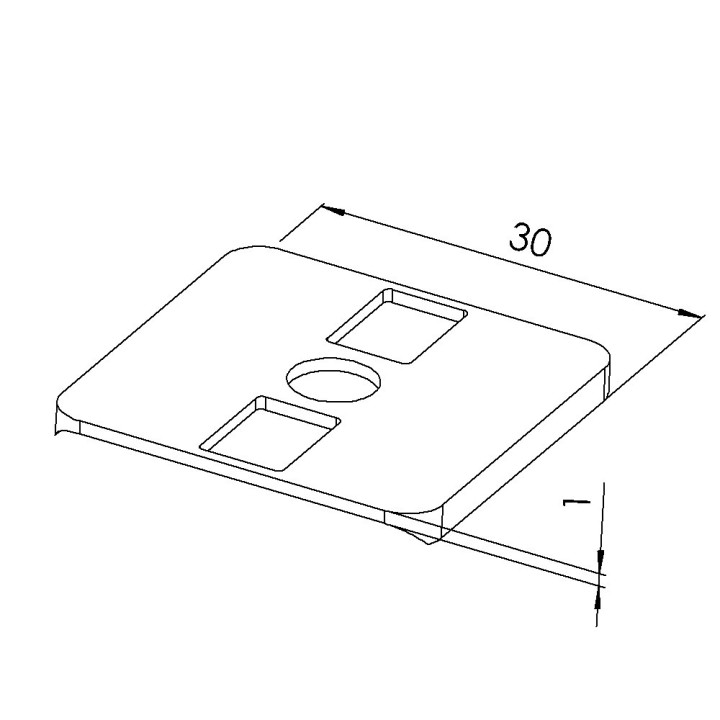 Joint de rayon profilé aluminium - Rainure 6 mm – 30x30 mm