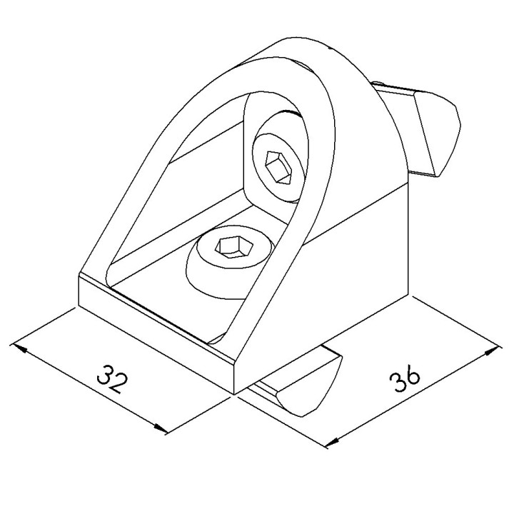 Equerre profilé aluminium – Rainure 8 mm - Ajustable - Visserie