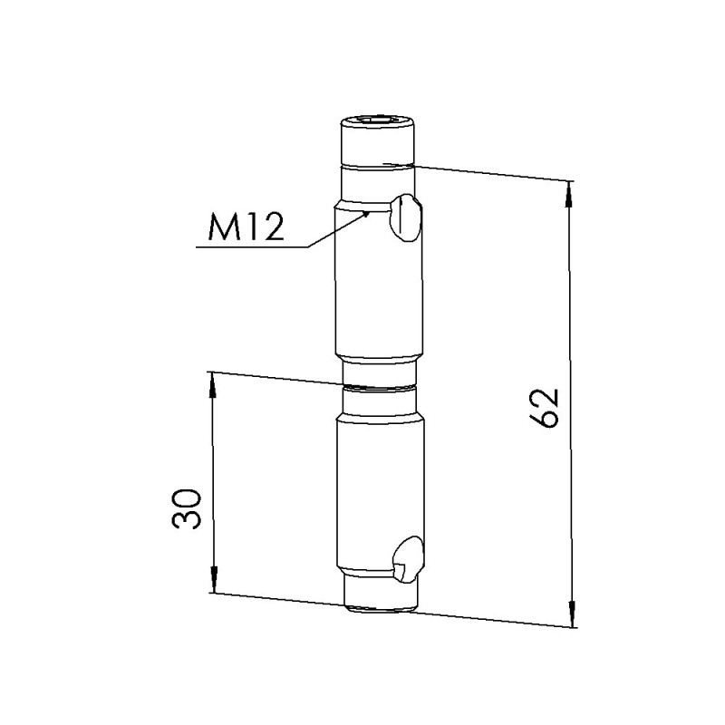 Fixation automatique double profilé aluminium – Rainure 8 mm - Inox